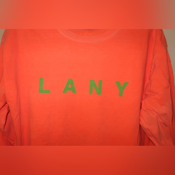 LANY Comfort Colors Fluorescent Orange Concert Tour Long Sleeve T-shirt - Picture 6 of 8